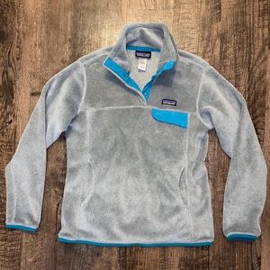 Patagonia ReTool Snap Fleece Pullover in Gray/Teal